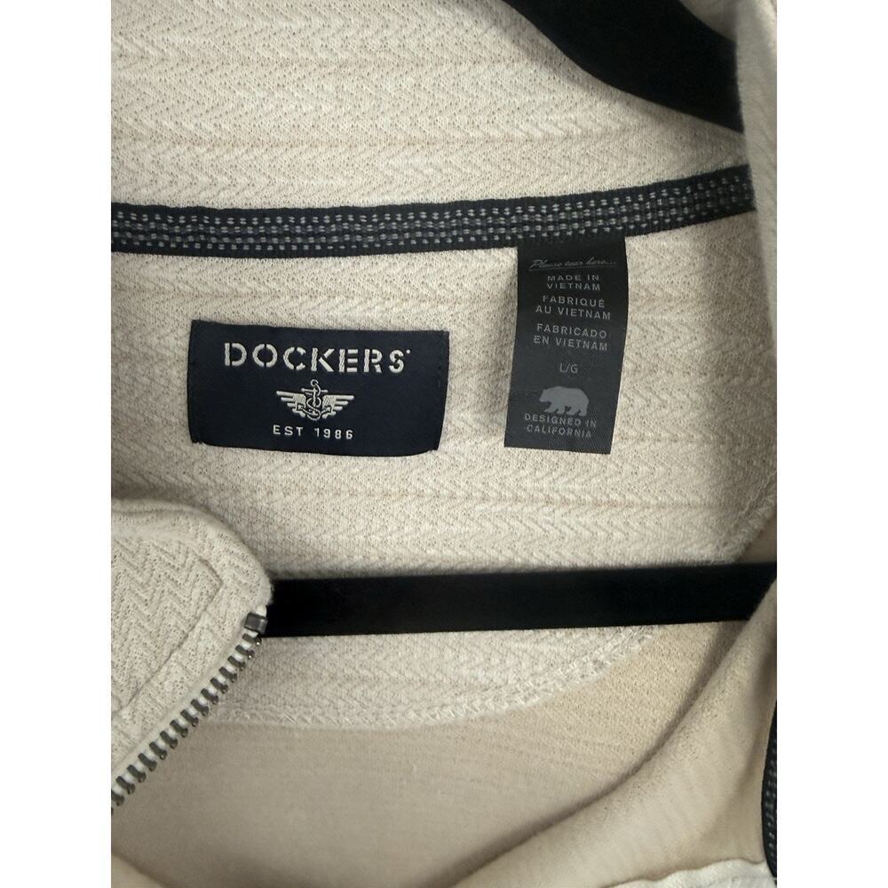 Lot Of 2 Dockers Pullovers Grey And Cream Men’s Size Large Levi Strauss &Co - Picture 4 of 9
